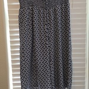Navy and White Printed Maxi Skirt - Classic Summer Style
